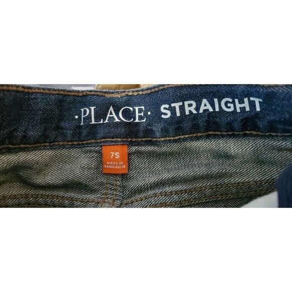 Children's Place Straight Jeans Dark Wash Size 7S Slim adjustable Worn Once! - Picture 6 of 11